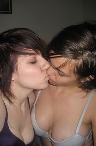 Coed Amateur Girls Share A Kiss